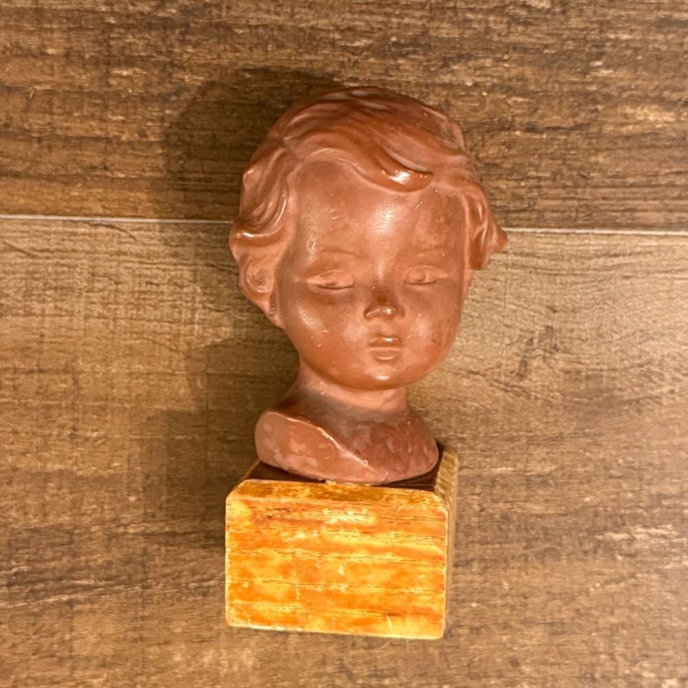 Vintage Goebel Terra Cotta Bust Princess Margriet Netherlands Figurine 1950s